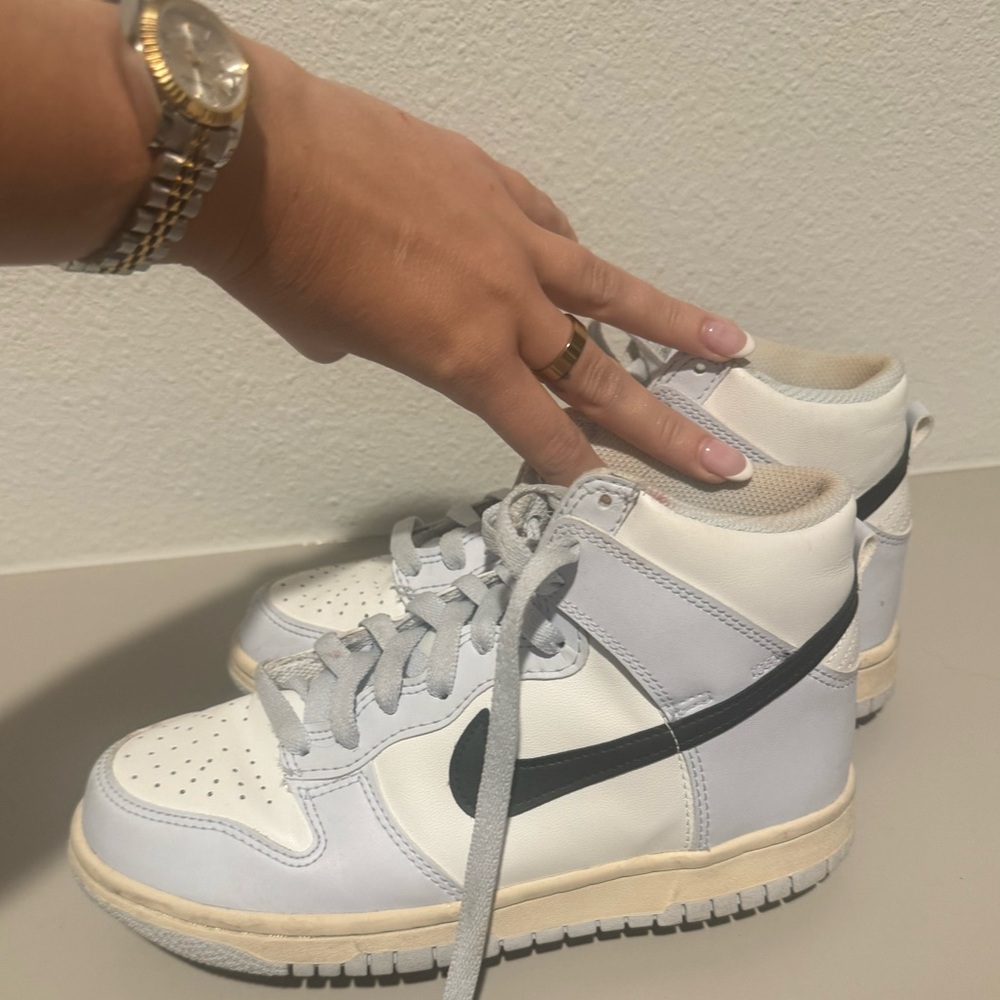 Baby blue Nike high top dunks!